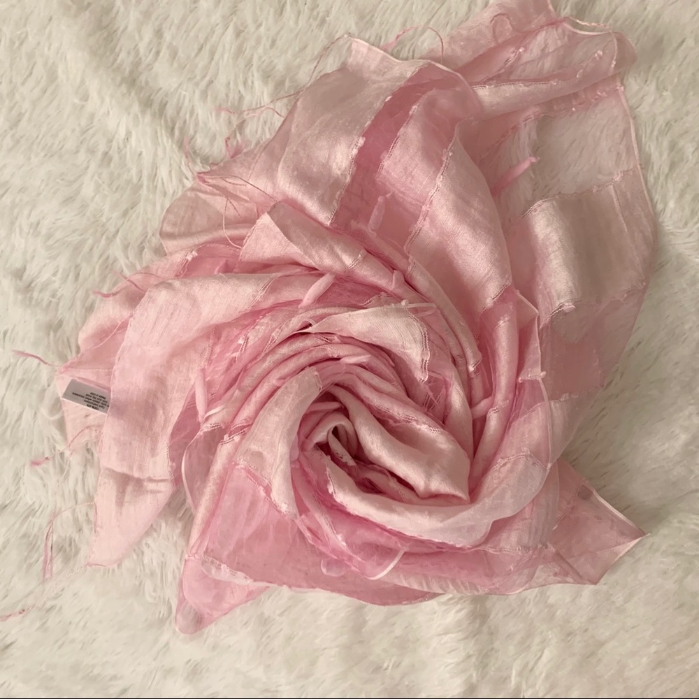 Light pink 100% silk scarf